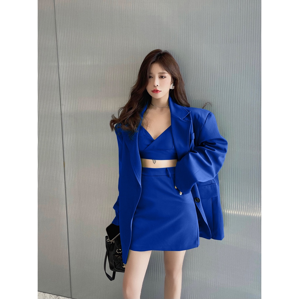 Ảnh thật 4 hình cuối-HC845.Set áo blazer thời trang phong cách Hàn Quốc trẻ trung