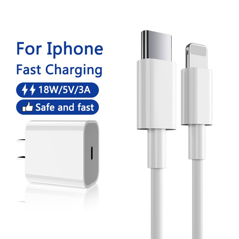 sạc cáp Iphone 5 5s/6 6s 7 8 Plus/XS Max XR/11 12 Mini Pro Max New PD Plug Fast Charging USB Type C Apple Lightning cable
