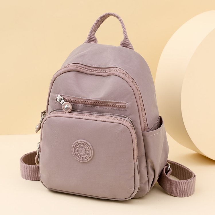 Ba Lô Nylon Siêu Nhẹ Nhiều Ngăn Màu Sắc Đơn Giản Dành Cho Nữ