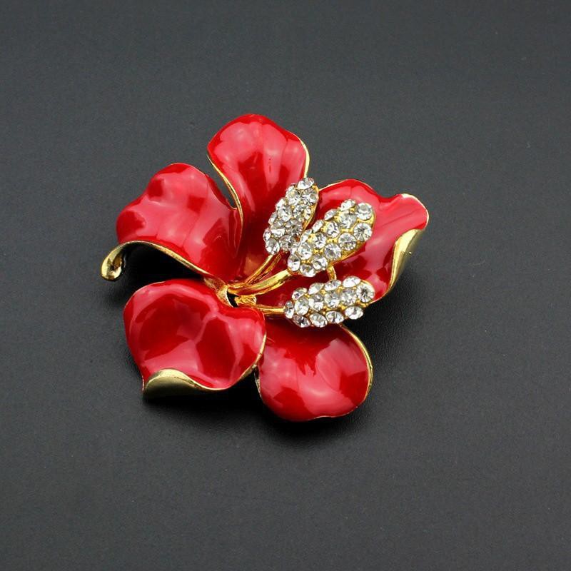 Ghim cài áo hình hoa lily đính kim cương nhân tạo lấp lánh sang trọng MẪU 14(4,6X4,5cm)