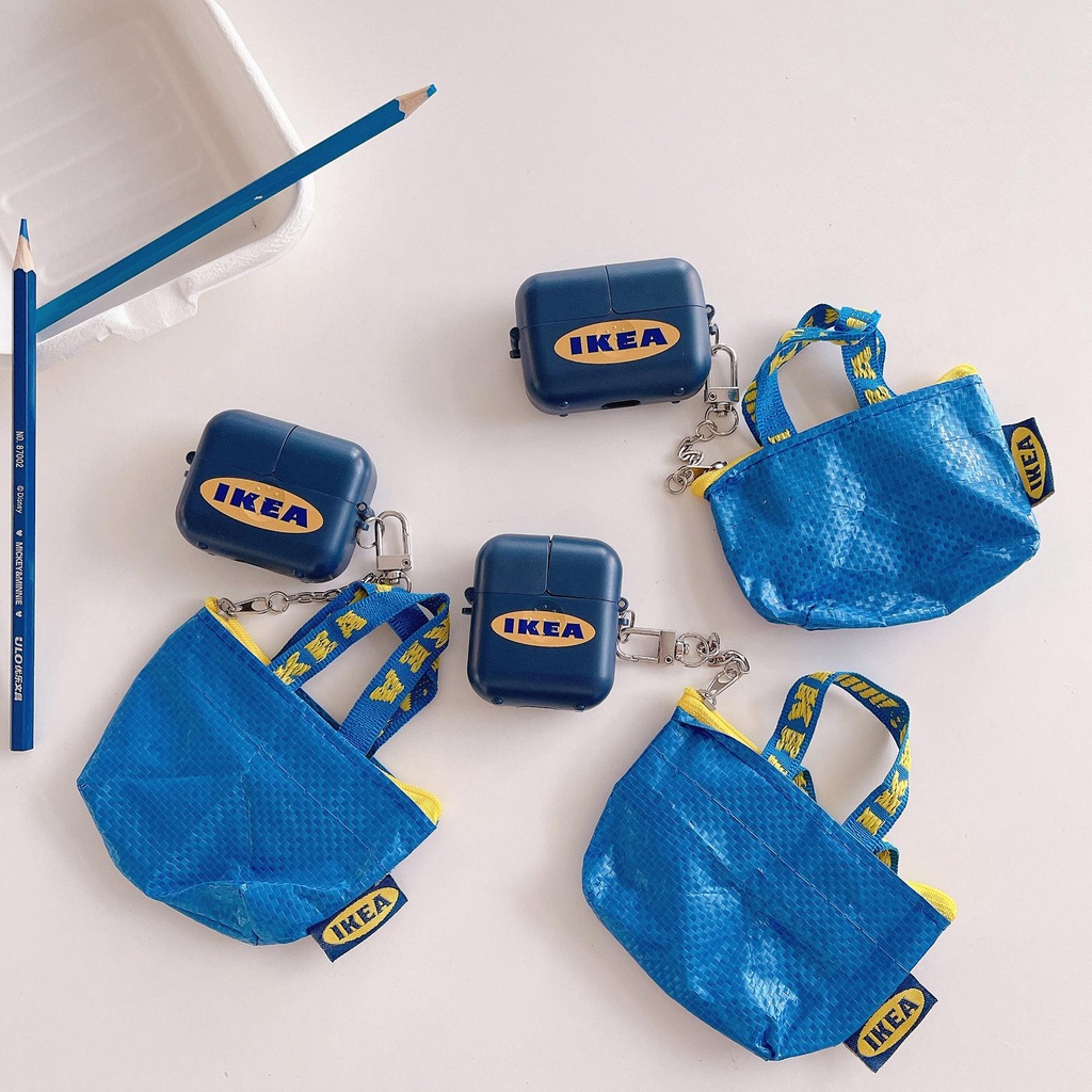 Vỏ Bảo Vệ Hộp Sạc Tai Nghe Bluetooth AirPods 1 2 pro 3 2021 gen3 Bằng PC Cứng Chống Rơi Họa Tiết IKEA Sáng Tạo