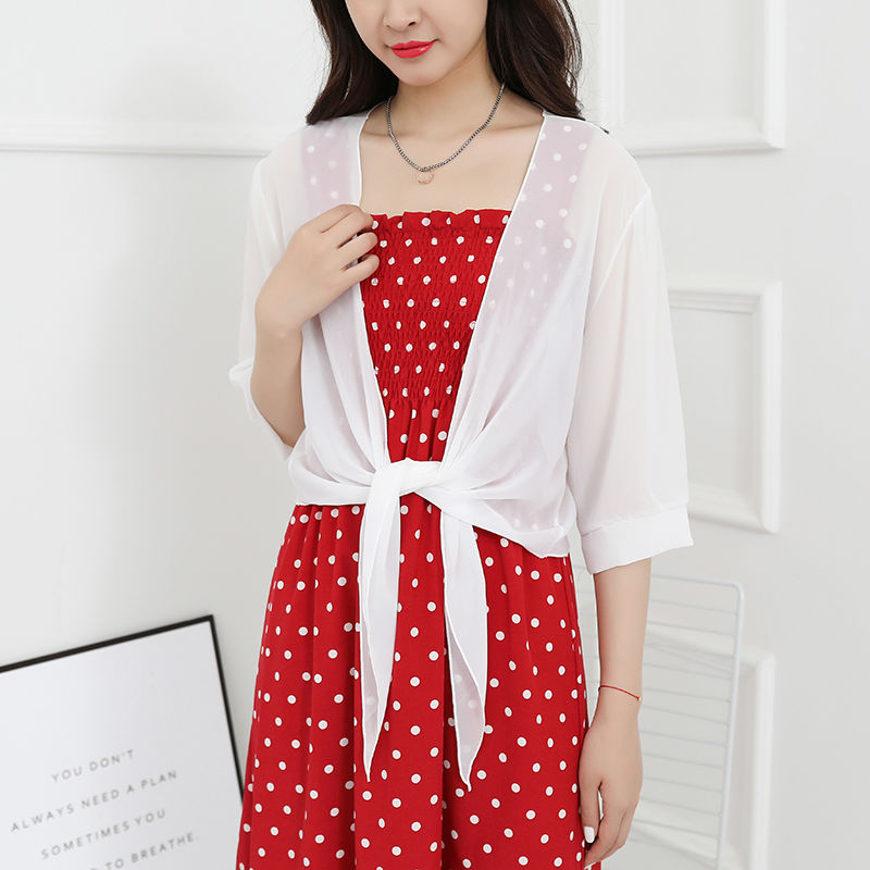 Áo Khoác Cardigan Chiffon Mỏng Dáng Ngắn Thời Trang Mùa Hè Cho Nữ