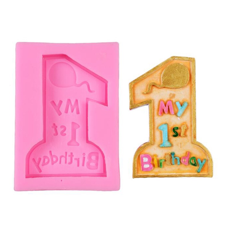 Khuôn làm bánh sinh nhật silicone hình chữ cái 1 tuổi DIY