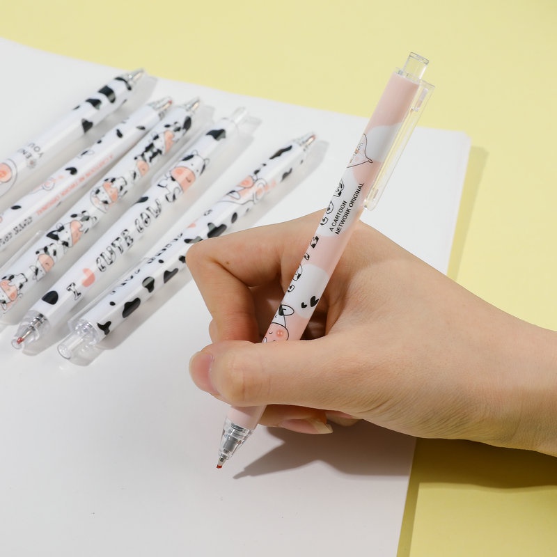 Bút gel bò sữa cute Lonita viết mực gel màu đen ngòi 0,5mm