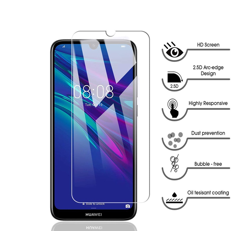 Safety tempered glass for huawei y5 y6 pro y7 2019 screen protector on huavei honor 8a 8c 8x 8s 10i 8 s 10 lite protective film