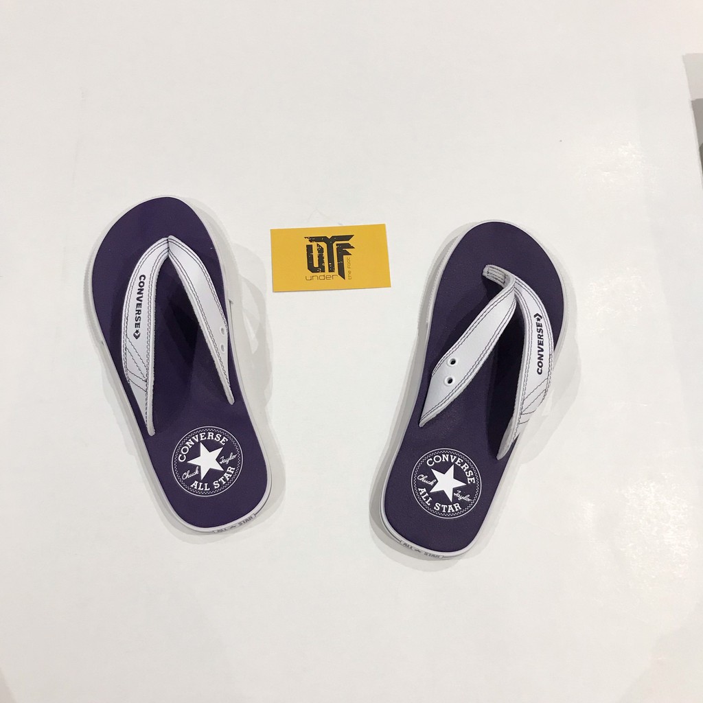 Dép Converse tím quai trắng xỏ ngón
