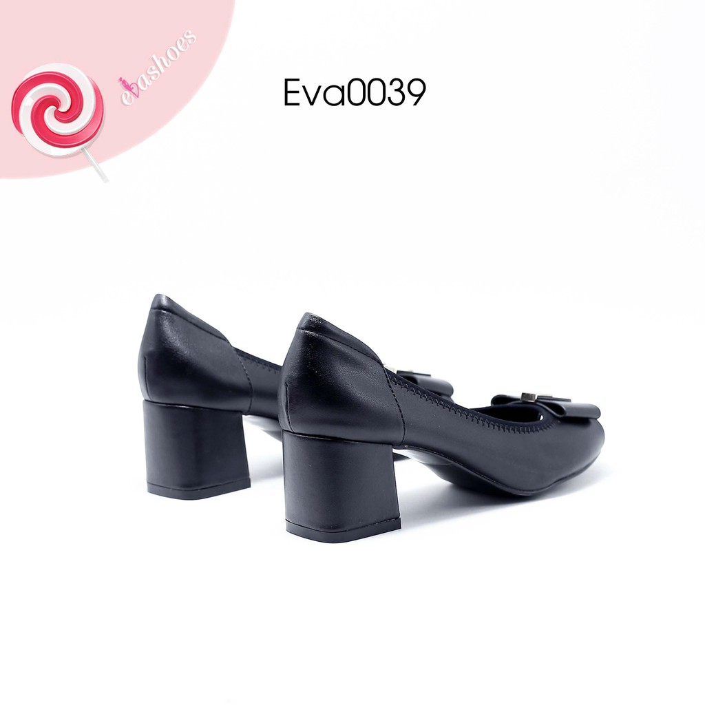 Giày Hở Mũi Phối Nơ Da PU 5cm Evashoes - Eva0039