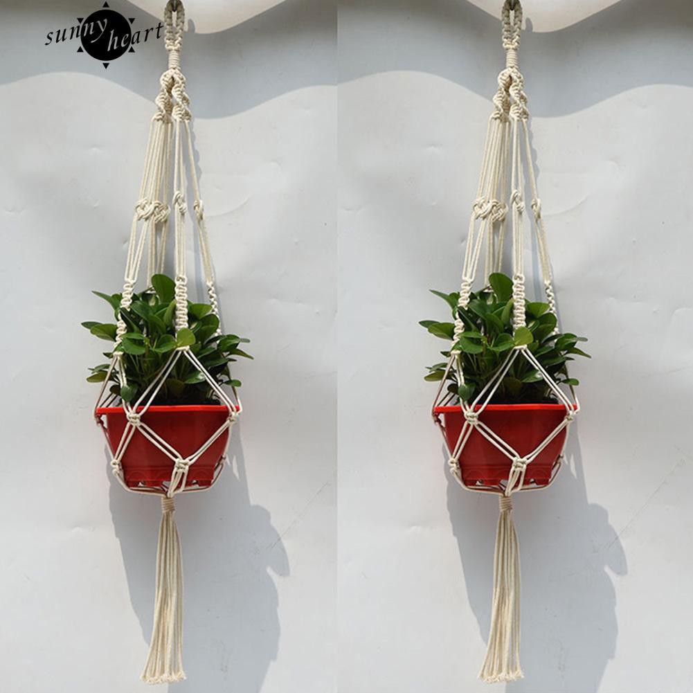 Dây treo chậu cây trang trí chất liệu vải lanh cotton