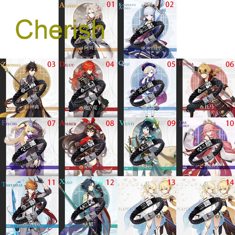 Vòng Đeo Tay Cosplay Anime Genshin Impact Bằng Thép Không Gỉ Dành Cho Nữ