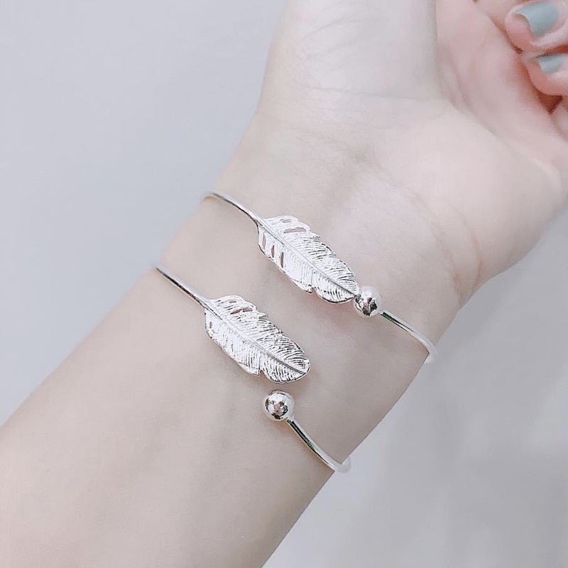 Lắc tay nữ bạc ta - Lắc tay lông vũ bạc ta - Lắc tay chiếc lá bạc ta - Vàng bạc Khải Khải