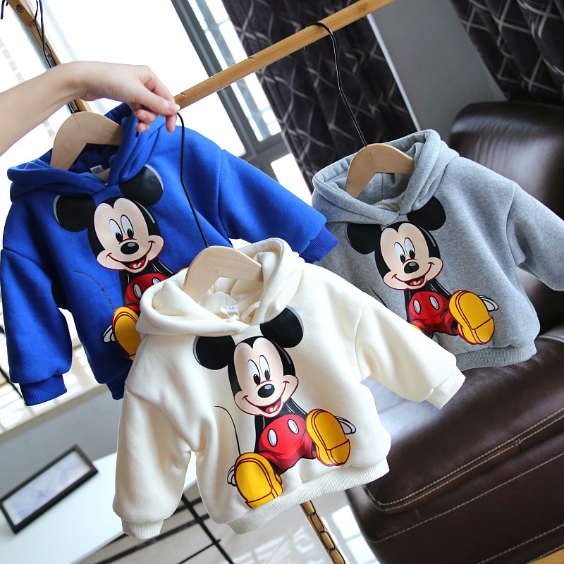 Áo Thu Đông Hoodie Cho Bé Trai Và Bé Gái, Áo Mũ Nỉ In Hình Mickey Cho Bé Cân Nặng Từ Từ 5 Đến 32 Kg THAOBE KIDS