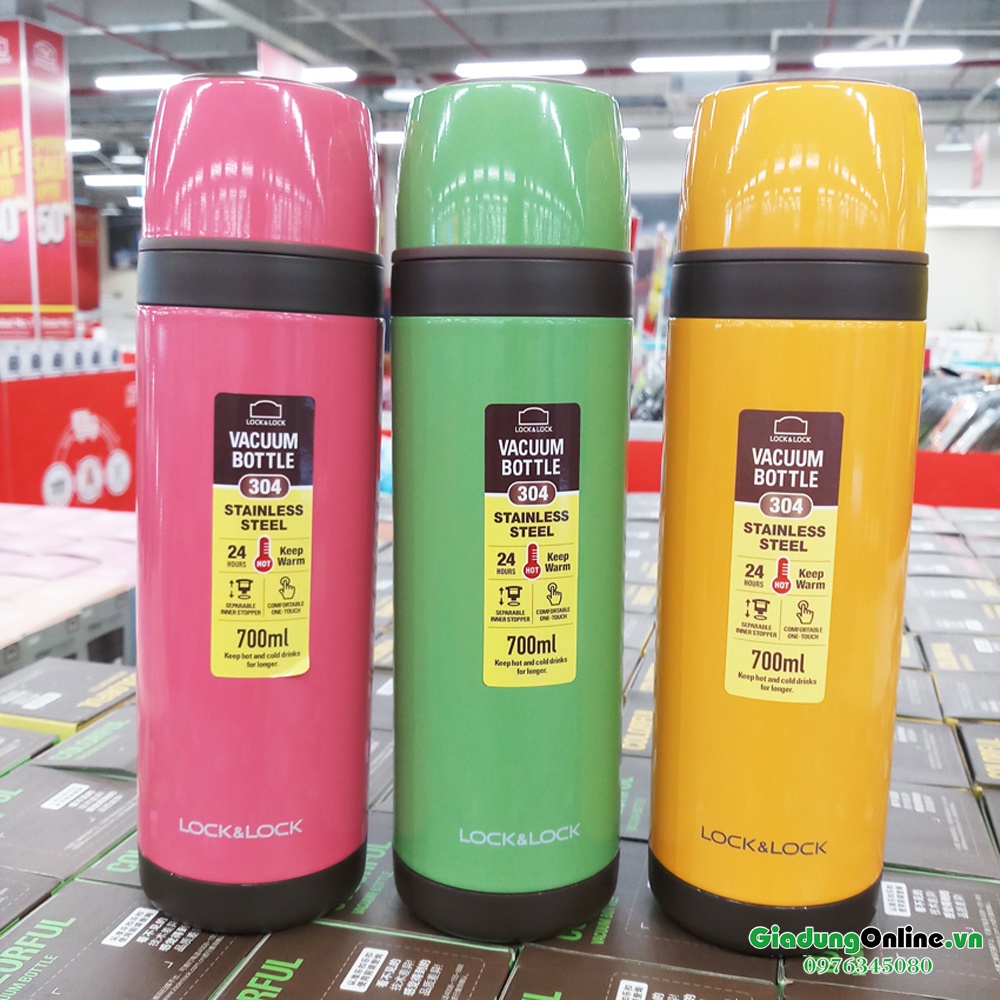 Bình giữ nhiệt Lock&amp;Lock City Vacuum Bottle Olympic Montreal 700ml LHC1448 màu hồng - Larva Store