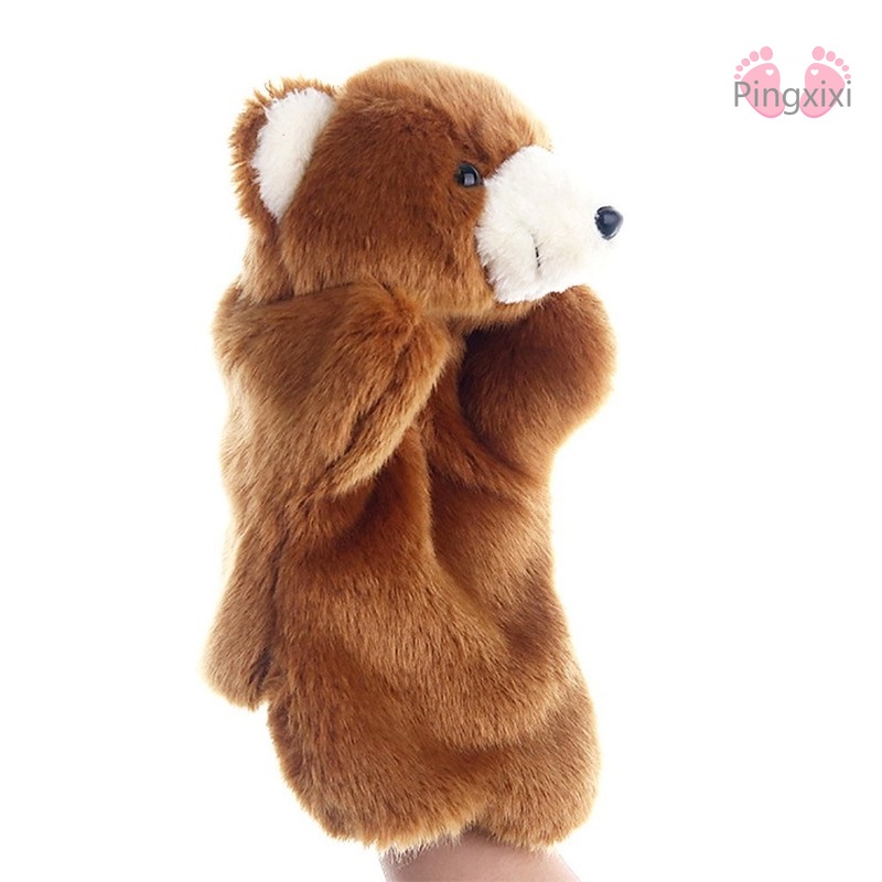 Pingxixi Soft Plush Toys Hand Puppets Cute Cartoon Zoo Friends Animals Bear Doll Educational Puppets Bear Cute Christmas Gifts For Adults And Kids