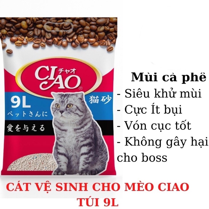 Cát Vệ Sinh CiAo 9Lít cho mèo siêu vón và tiết kiệm