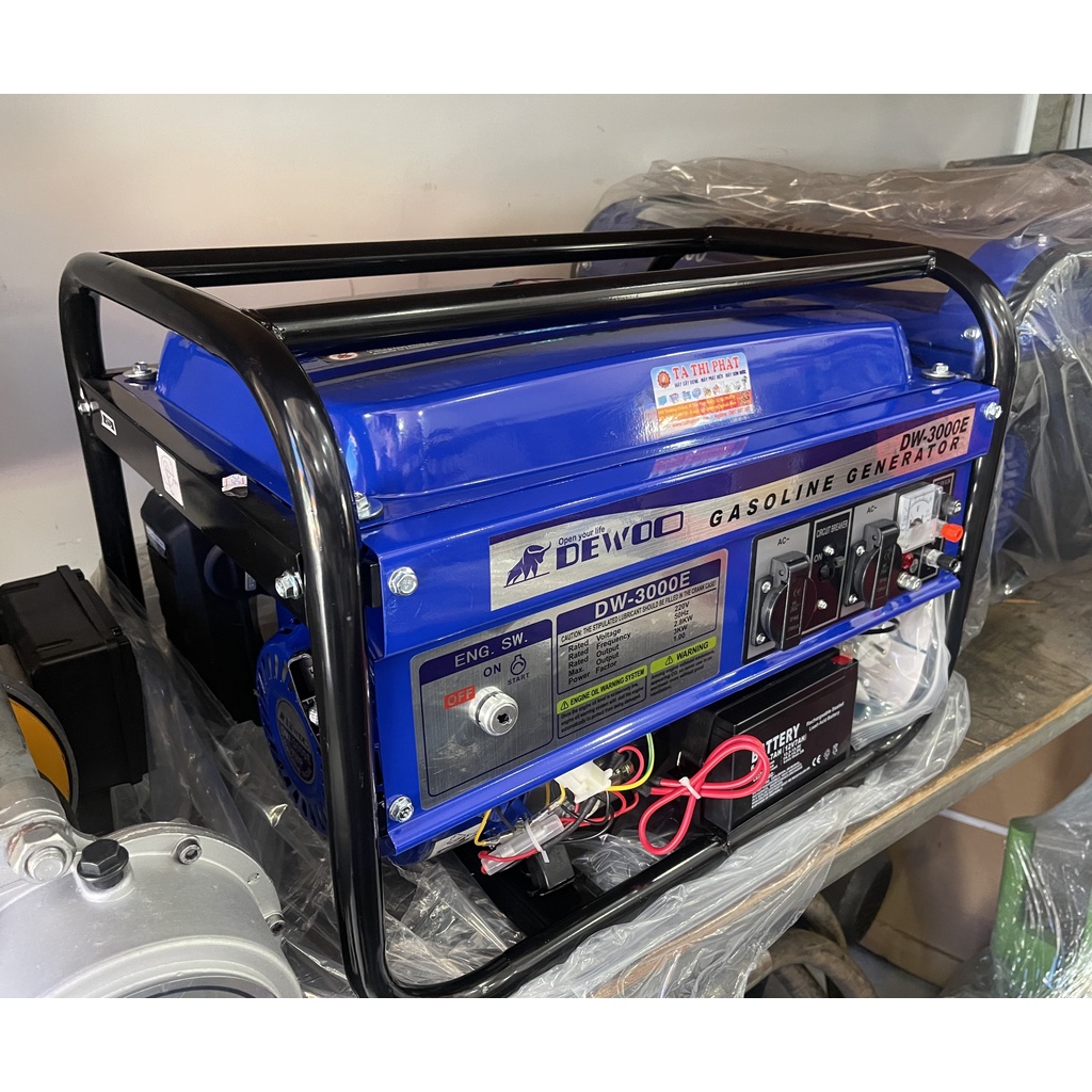 Máy phát điện chạy xăng 3KVA Dewoo DW-3000E  - HÀNG CHÍNH HÃNG