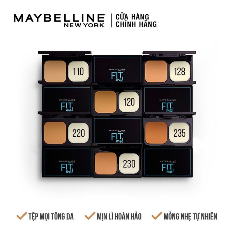 Phấn Nền Kiềm Dầu Chống Nắng Tiệp Mọi Tông Da SPF 44 Fit Me Skin-Fit Powder Foundation Maybelline New York 9g | BigBuy360 - bigbuy360.vn