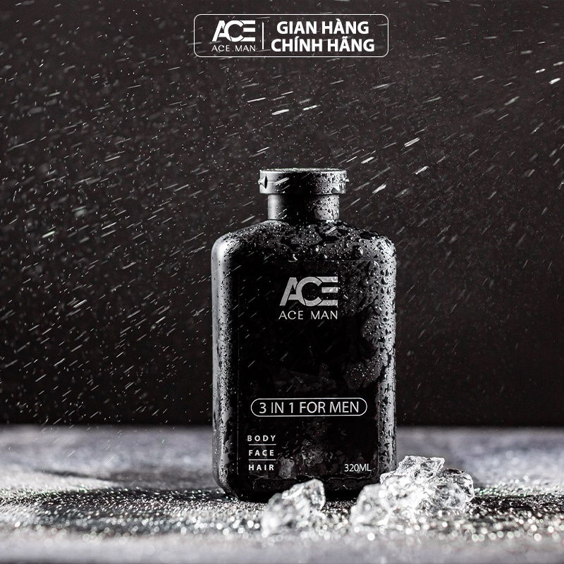 COMBO son dưỡng môi nam giới &amp; Sữa tắm ACEMAN hương nước hoa 3in1 cho nam giới 320ml
