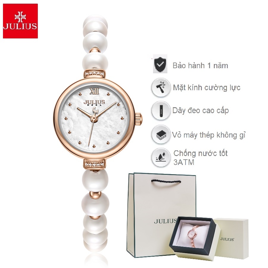 Đồng hồ nữ Julius thời trang dây ngọc Ja-1346