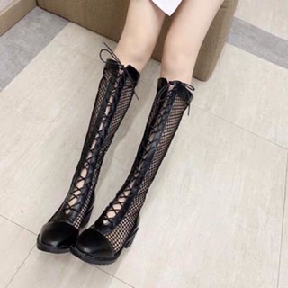 Boots lưới da lộn 6.5cm và da lì 4cm