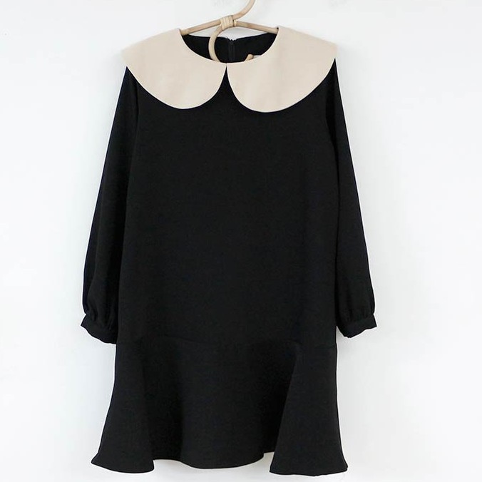 Đầm tay dài cổ lá tròn phong cách cổ điển thời trang cho nữ 31026