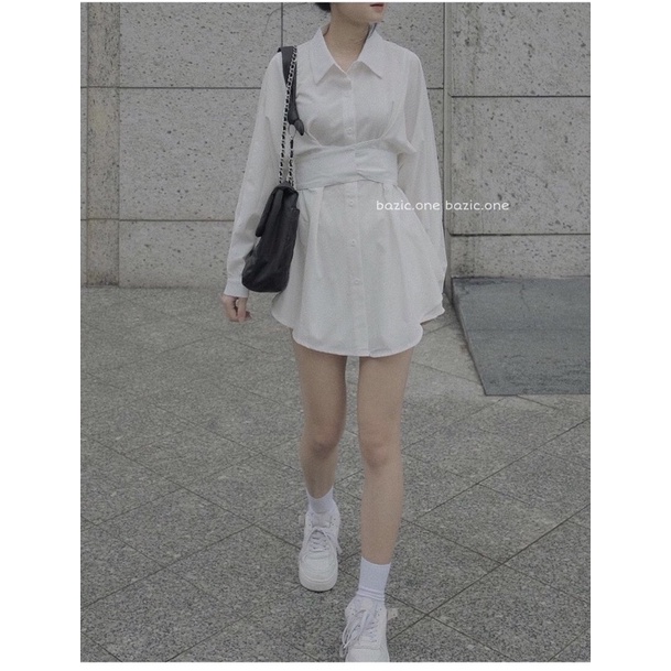SET ÁO SƠ MI THẮT EO + QUẦN SHORT