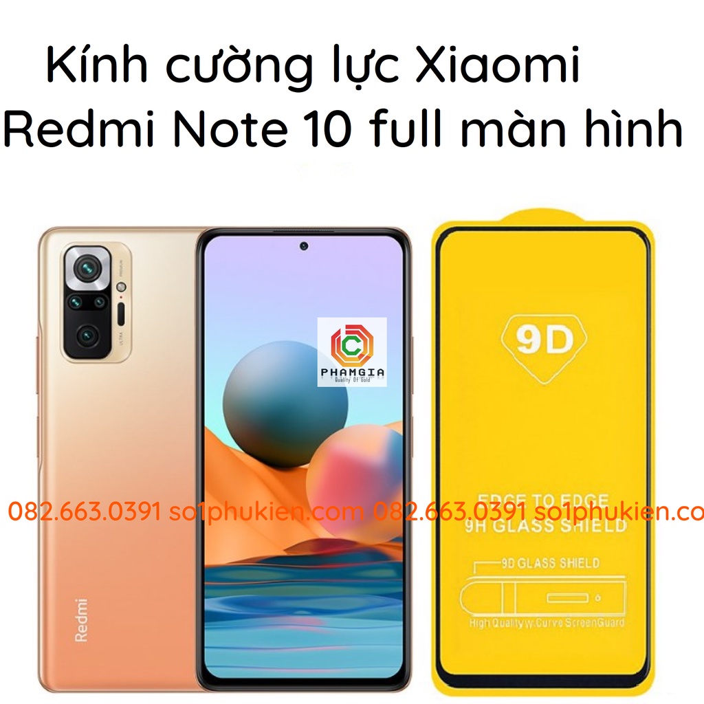 Kính cường lực Xiaomi Redmi Note 10 / Note 10s  (2021)full màn hình, không chấm liti