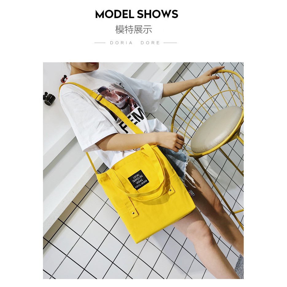 Túi tote living dep 2 quai ngang trước ulzzang hàn quốc instagram 1K01