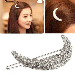 Kẹp Tóc Nữ Hình Mặt Trăng Đính Đá Thời Trang