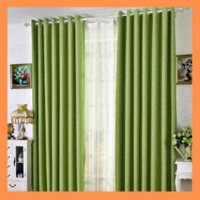 Rèm cửa màu xanh cốm mát dịu LV chất liệu vải bố siêu dầy dùng làm rèm phòng ngủ hoặc phòng khách