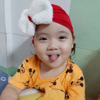 Mũ turban nơ lông