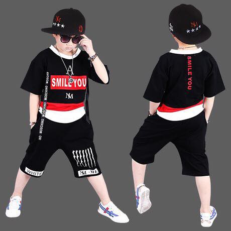 (xả) (thanh lý) Bộ hiphop bé trai Smile (Sz: 110-150)