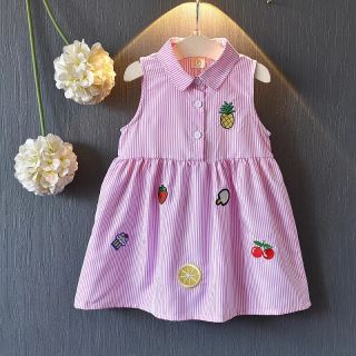 Váy sơ mi thêu hoa quả