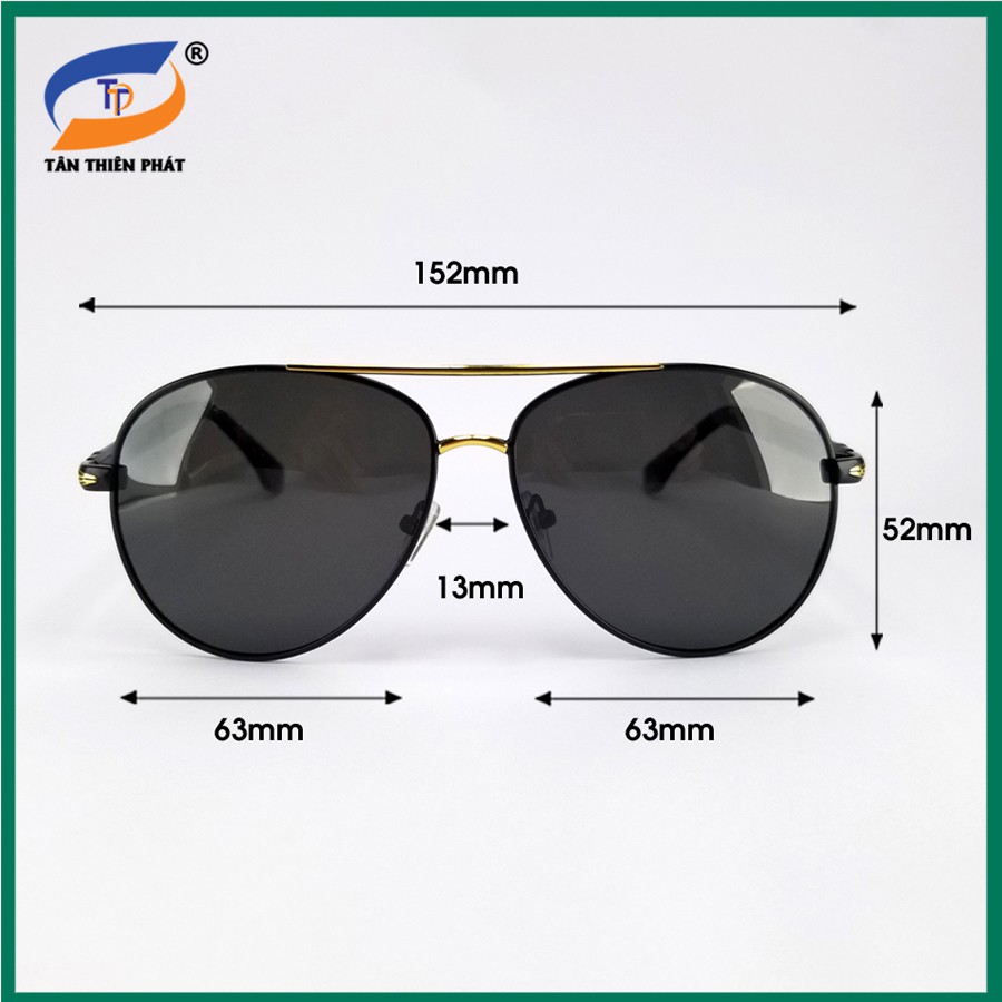 Kính mát nam màu đen tròng Polarized phân cực 8738D - Mắt kính đen cho nam