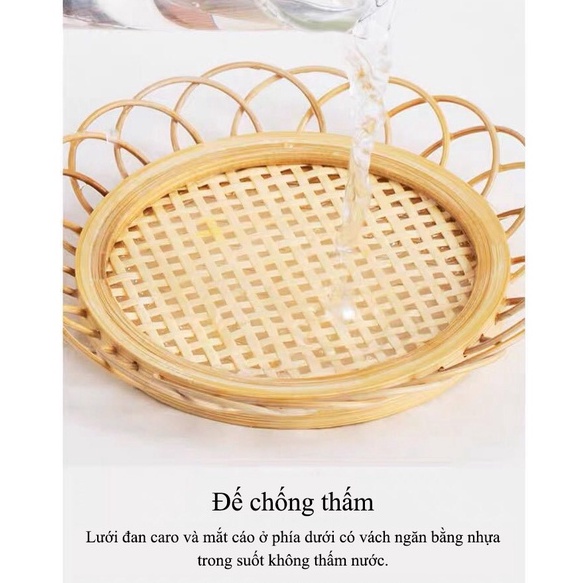 Lót ly mây tre đan BAMBOOO ECO hàng xuất khẩu trang trí bàn ăn