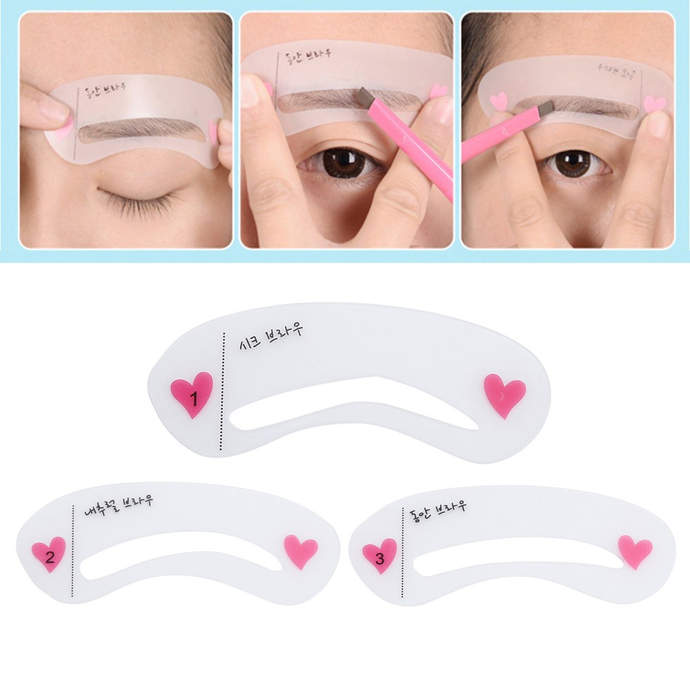 Bộ 3 khuôn kẻ lông mày BEAUTY GLAZED phong cách Hàn Quốc | BigBuy360 - bigbuy360.vn