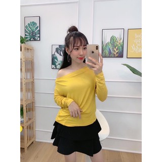 Áo thun trễ vai dài tay