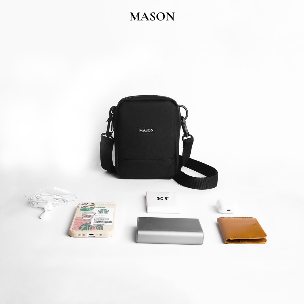 Túi đeo chéo mini nam nữ unisex bag nhỏ gọn vải Oxford nhập khẩu chống thấm nước thương hiệu MASON - M08