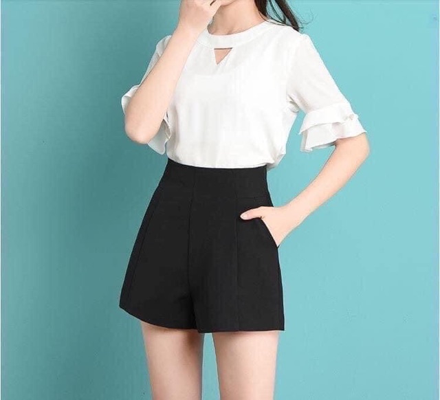 QUẦN SOOC VẢI TRƠN CẠP CAO