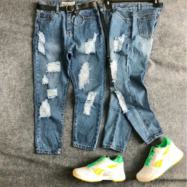 Quần baggy jean cào rách hot hit, hình thật tự chụp