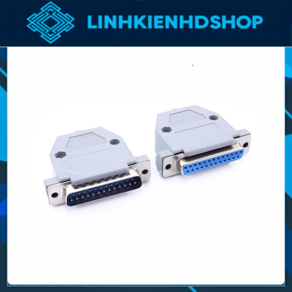Đầu Cổng COM DB25 Thẳng Hàn Dây/ Đực hàn dây/ Cái hàn dây/ Vỏ DB nhựa/ Cổng LPT