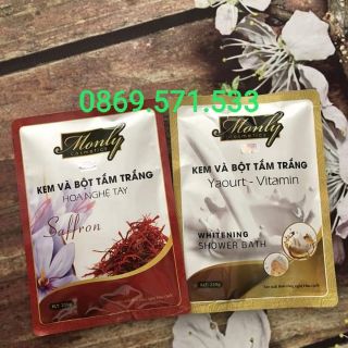 Combo 2 túi kem và bột tắm trắng Monly