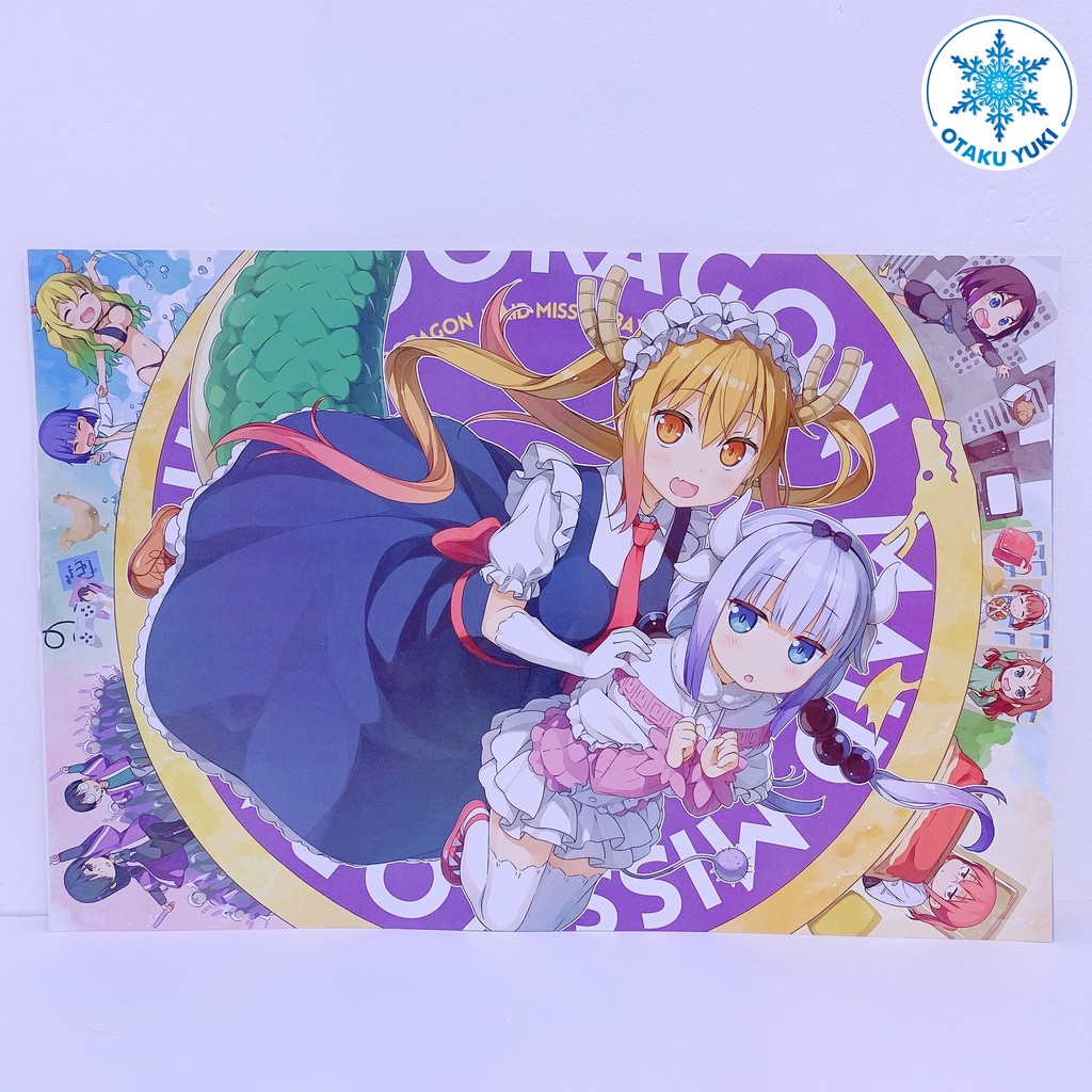 [8 Tờ] Poster Khổ A3 Anime Kobayashi San Maid Dragon