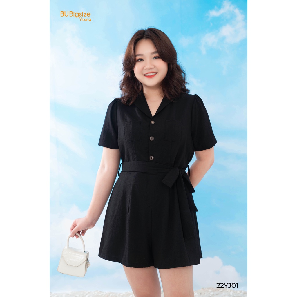 Jumsuit túi ngực thắt dây eo BIGSIZE (55kg đến 95kg) - 22YJ01 - [BU Bigsize Young]