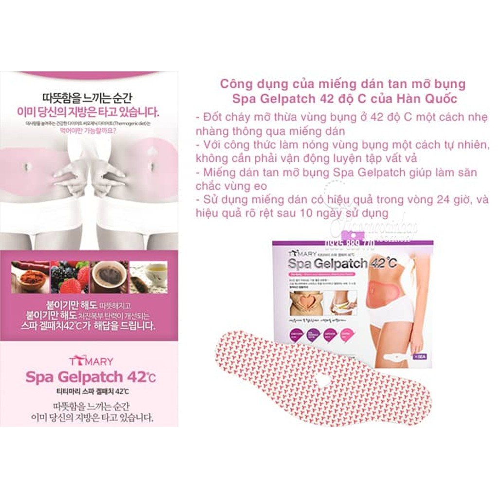 Hộp 5 Miếng Dán Tan Mỡ Bụng Spa Gelpatch Hàn quốc