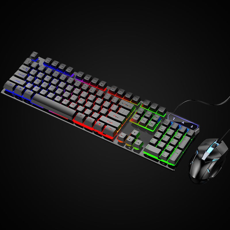Bộ bàn phím và chuột có dây cảm giác cơ học E-sports chơi game Máy tính để xách tay đa năng chiếu sáng | BigBuy360 - bigbuy360.vn