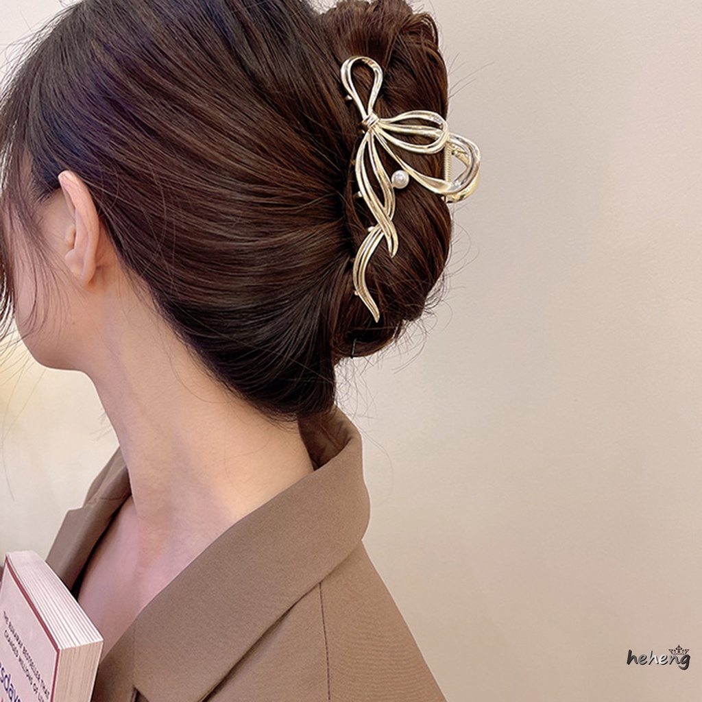 Kẹp Tóc Nơ Bằng Kim Loại Phong Cách Vintage Phù Hợp Cho Người Yêu