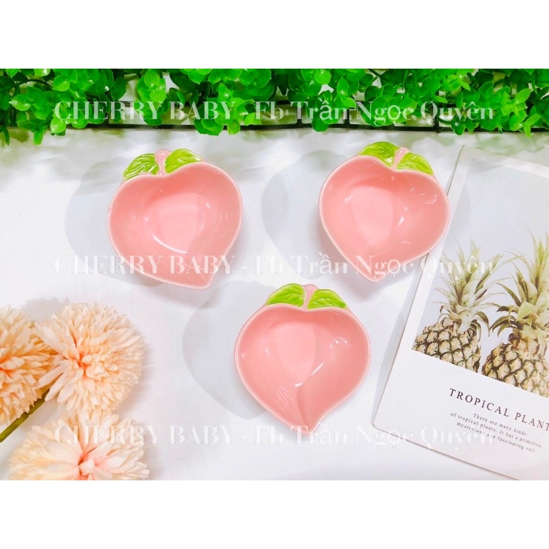 Chén bát ăn dặm hình quả đào mini