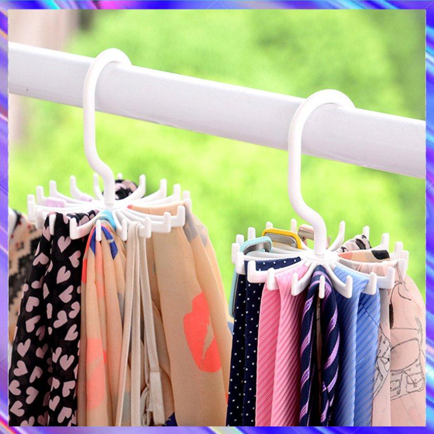 Rotating Tie Rack Adjustable Tie Hanger Holds 20 Neck Ties Organizer Men