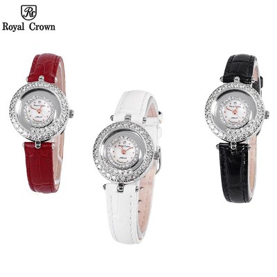 Đồng Hồ Nữ Royal Crown Chính Hãng 5308 Dây Da Mặt Nhỏ Lên Tay Cực Dễ