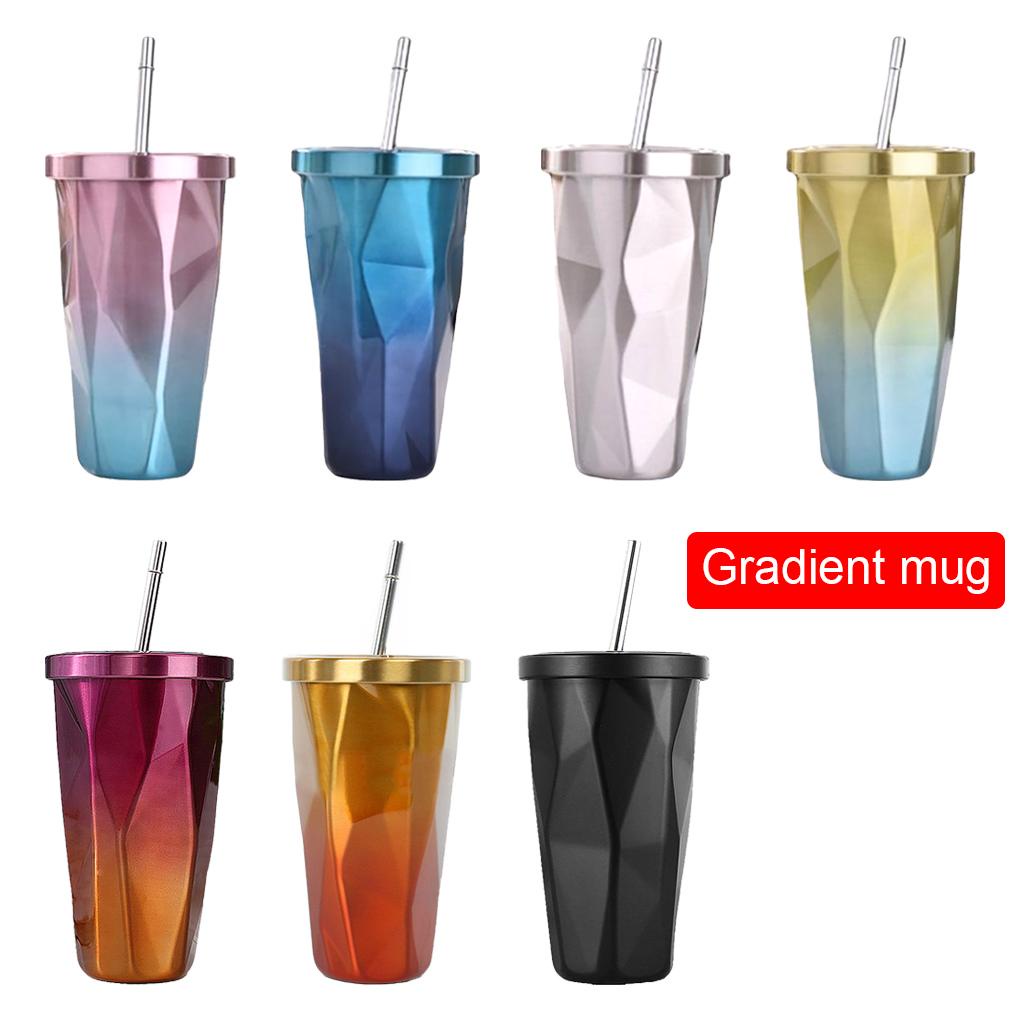 Bình Nước Bằng Thép Không Gỉ 480ml Kèm Ống Hút Tiện Dụng Mang Theo Du Lịch / Leo Núi cốc giữ nhiệt túi đựng bình giữ nhiệt bình nước 2 lít bình đựng nước bình giữ nhiệt ly thủy tinh cốc thuỷ tinh bình nước giữ nhiệt  bình giữ n
